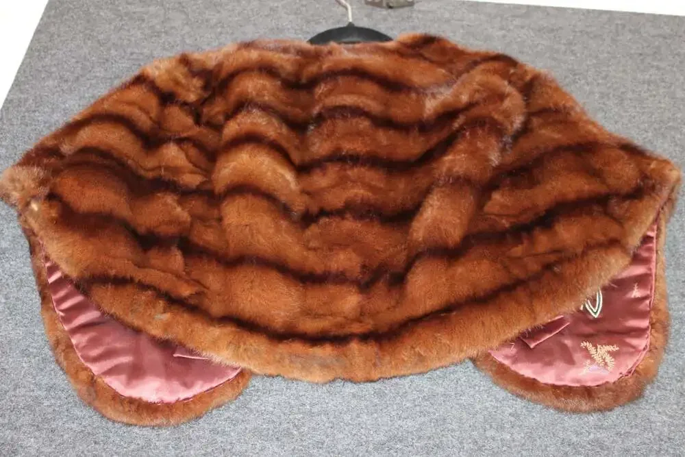 Vintage Herman Miller Northampton Mass Brown Mink Fur Stole Shawl